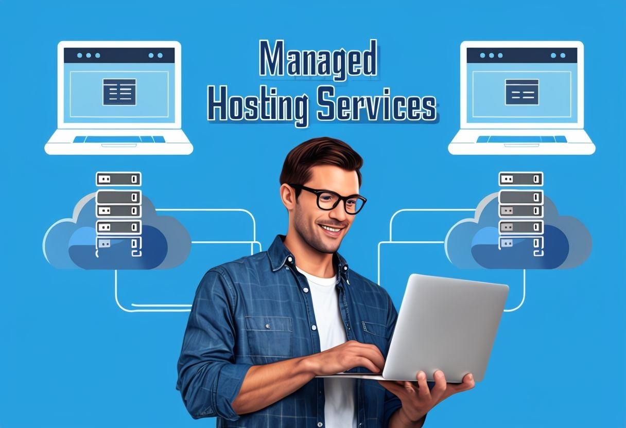 Infographic comparing the responsibilities and benefits of managed hosting services vs. unmanaged hosting for businesses