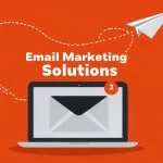 Infographic flowchart showing effective email marketing solutions through segmentation, personalization, automation, and performance tracking